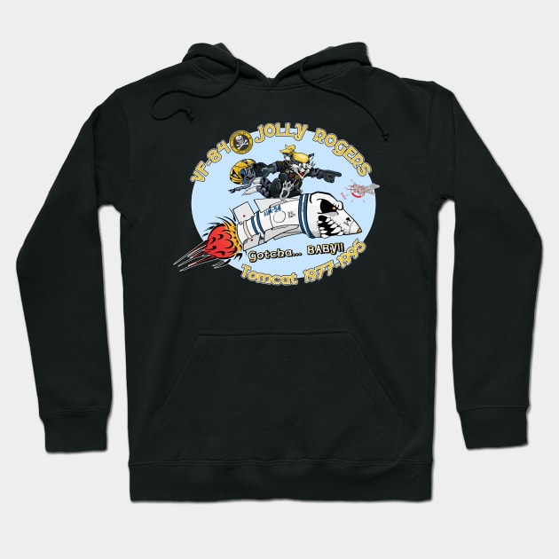 VF-84 Jolly Rogers Nose Art Hoodie by MBK